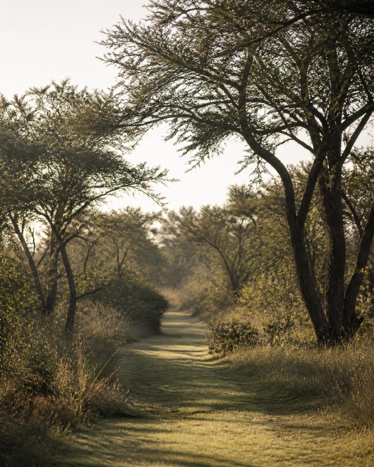 A path leading through indigenous trees