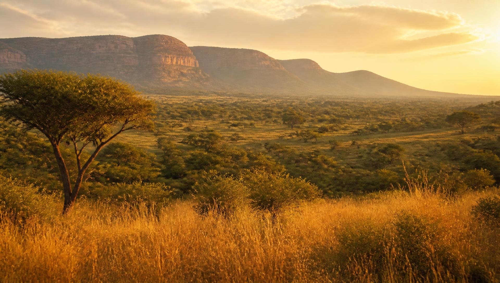 Open landscape at golden hour